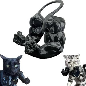 Source Unknown Black Cat Muscle Toy